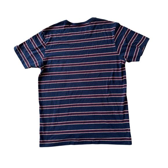 RVCA short sleeve T-SHIRT, size Large; Red & Blue striped cotton - Picture 2 of 6